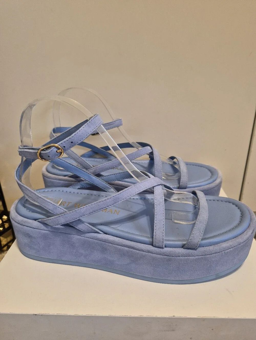NEW Stuart Weitzman "Summerlift" Cornflower Platform Sandals Sz.8.5 Ret. $295